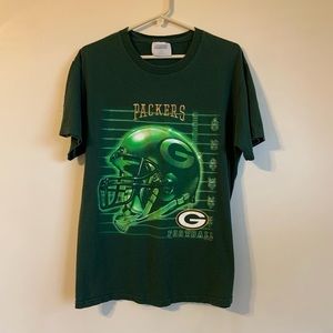 Vintage Green Bay Packers T Shirt 1998 Gold Embroidered
